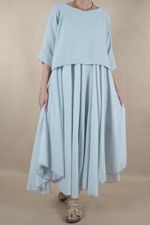 Made in Italy Calabasas 2 Piece Dress and Top Dove